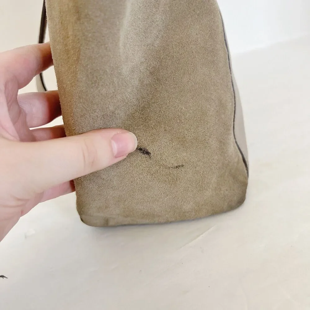Coach Ava Tote in Taupe Leather and Suede Mixed Fabric Shoulder Bag Purse - Picture 9 of 12